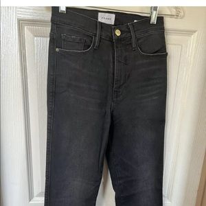 Frame Le Sylvie Slender Straight Womens Black Jeans Size 27